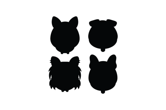 Dog Face Silhouette Illustration SVG