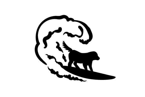 Dog Surfing Silhouette