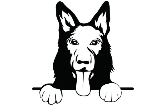 German Shepherd SVG for Embroidery