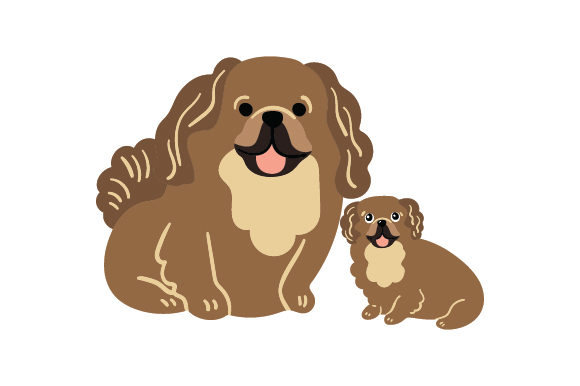 Pekingese Dog and Puppy