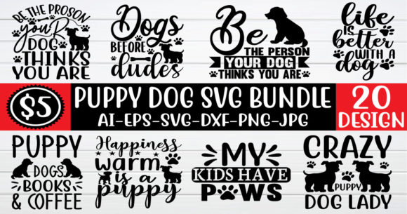 Puppy Dog SVG Bundle