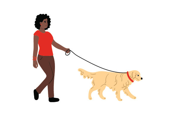 Woman Walking Her Dog